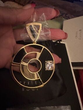 Gritty Soul Gold & Black Geometric Earrings with Cubic Zirconia